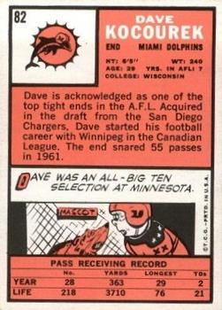 1966 Topps #82 Dave Kocourek Back