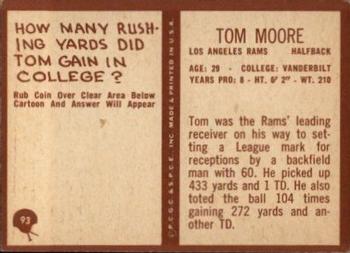1967 Philadelphia #93 Tom Moore Back
