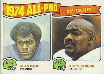 1975 Topps #214 1974 All-Pro Defensive Tackles (Alan Page / Otis Sistrunk) Front
