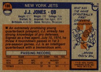 1976 Topps #186 J.J. Jones Back