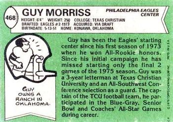 1978 Topps #468 Guy Morriss Back