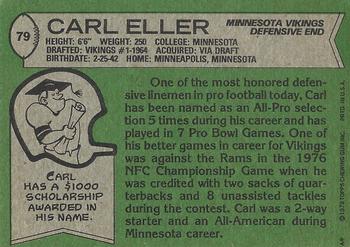 1978 Topps #79 Carl Eller Back