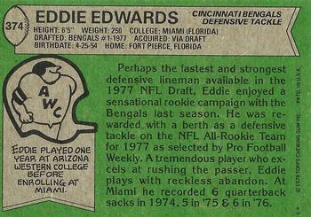 1978 Topps #374 Eddie Edwards Back