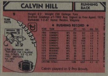1980 Topps #9 Calvin Hill Back