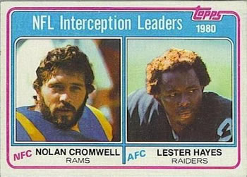 1981 Topps #5 1980 Interception Leaders (Nolan Cromwell / Lester Hayes) Front