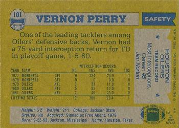 1982 Topps #101 Vernon Perry Back