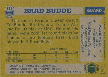 1982 Topps #111 Brad Budde Back