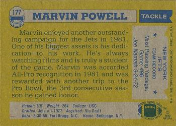 1982 Topps #177 Marvin Powell Back