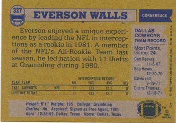 1982 Topps #327 Everson Walls Back