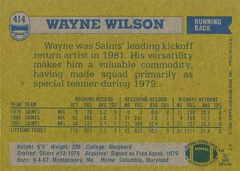 1982 Topps #414 Wayne Wilson Back