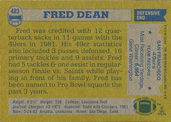 1982 Topps #483 Fred Dean Back