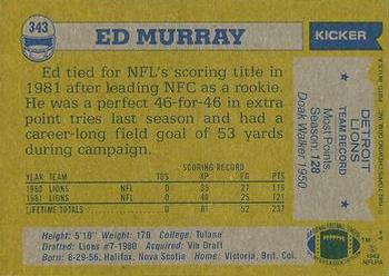 1982 Topps #343 Ed Murray Back