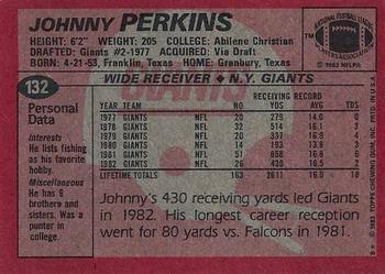 1983 Topps #132 Johnny Perkins Back