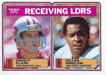 1983 Topps #203 1982 Receiving Leaders - Dwight Clark / Kellen Winslow Front