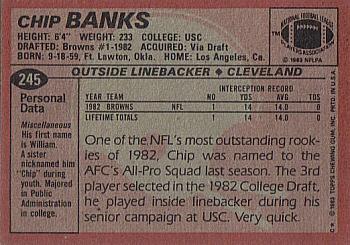 1983 Topps #245 Chip Banks Back