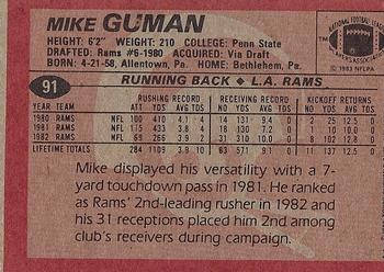 1983 Topps #91 Mike Guman Back