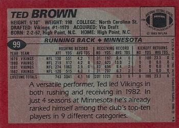 1983 Topps #99 Ted Brown Back