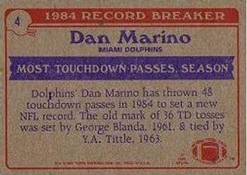 1985 Topps #4 Dan Marino Back