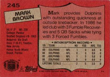 1987 Topps #245 Mark Brown Back