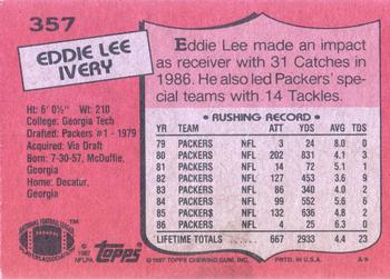 1987 Topps #357 Eddie Lee Ivery Back