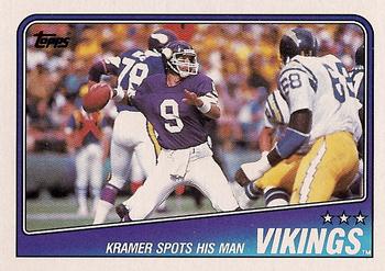 1988 Topps #146 Vikings Team Leaders - Tommy Kramer Front