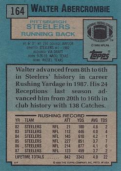 1988 Topps #164 Walter Abercrombie Back