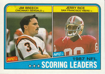 1988 Topps #218 Jim Breech / Jerry Rice Front