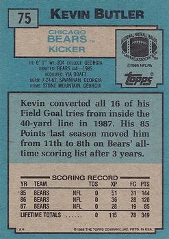 1988 Topps #75 Kevin Butler Back