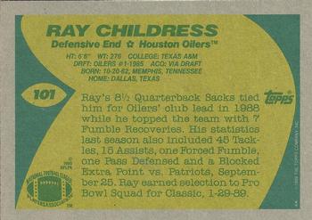 1989 Topps #101 Ray Childress Back