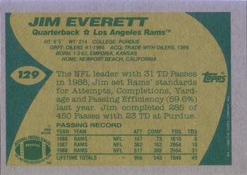 1989 Topps #129 Jim Everett Back