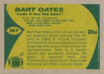 1989 Topps #167 Bart Oates Back