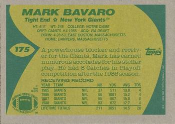1989 Topps #175 Mark Bavaro Back