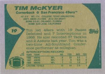 1989 Topps #19 Tim McKyer Back