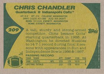 1989 Topps #209 Chris Chandler Back