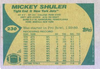 1989 Topps #230 Mickey Shuler Back