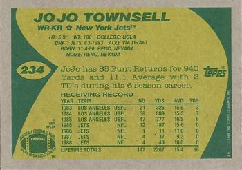 1989 Topps #234 JoJo Townsell Back