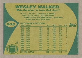 1989 Topps #235 Wesley Walker Back