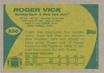 1989 Topps #236 Roger Vick Back