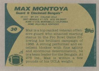 1989 Topps #30 Max Montoya Back