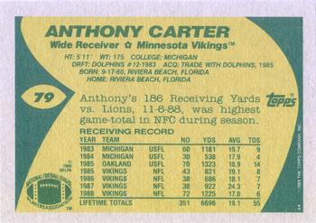 1989 Topps #79 Anthony Carter Back