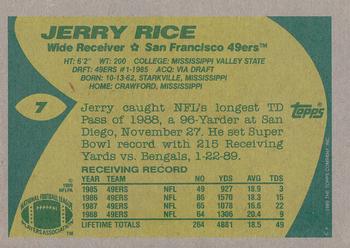 1989 Topps #7 Jerry Rice Back