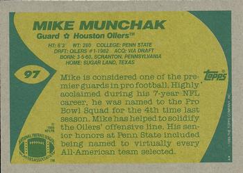 1989 Topps #97 Mike Munchak Back