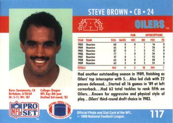1990 Pro Set #117 Steve Brown Back