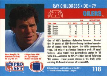 1990 Pro Set #118 Ray Childress Back