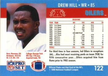 1990 Pro Set #122 Drew Hill Back