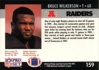 1990 Pro Set #159 Bruce Wilkerson Back
