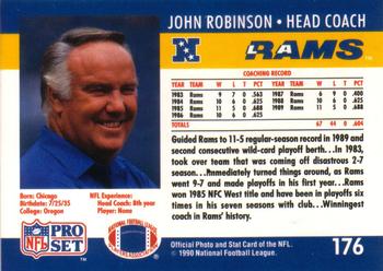 1990 Pro Set #176 John Robinson Back