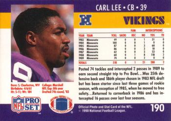 1990 Pro Set #190 Carl Lee Back
