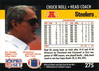 1990 Pro Set #275 Chuck Noll Back