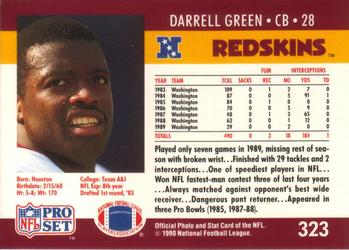 1990 Pro Set #323 Darrell Green Back